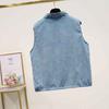 Vest for Women Cotton Winter Sleeveless Tops Vest Vintage Solid-Color Button Thickened Casual V-neck Vest