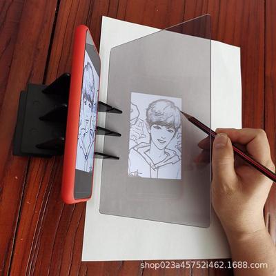 Universal Mobile Phone Tablet Sketch Drawing Board Stand with Projection for Copying Drawings.