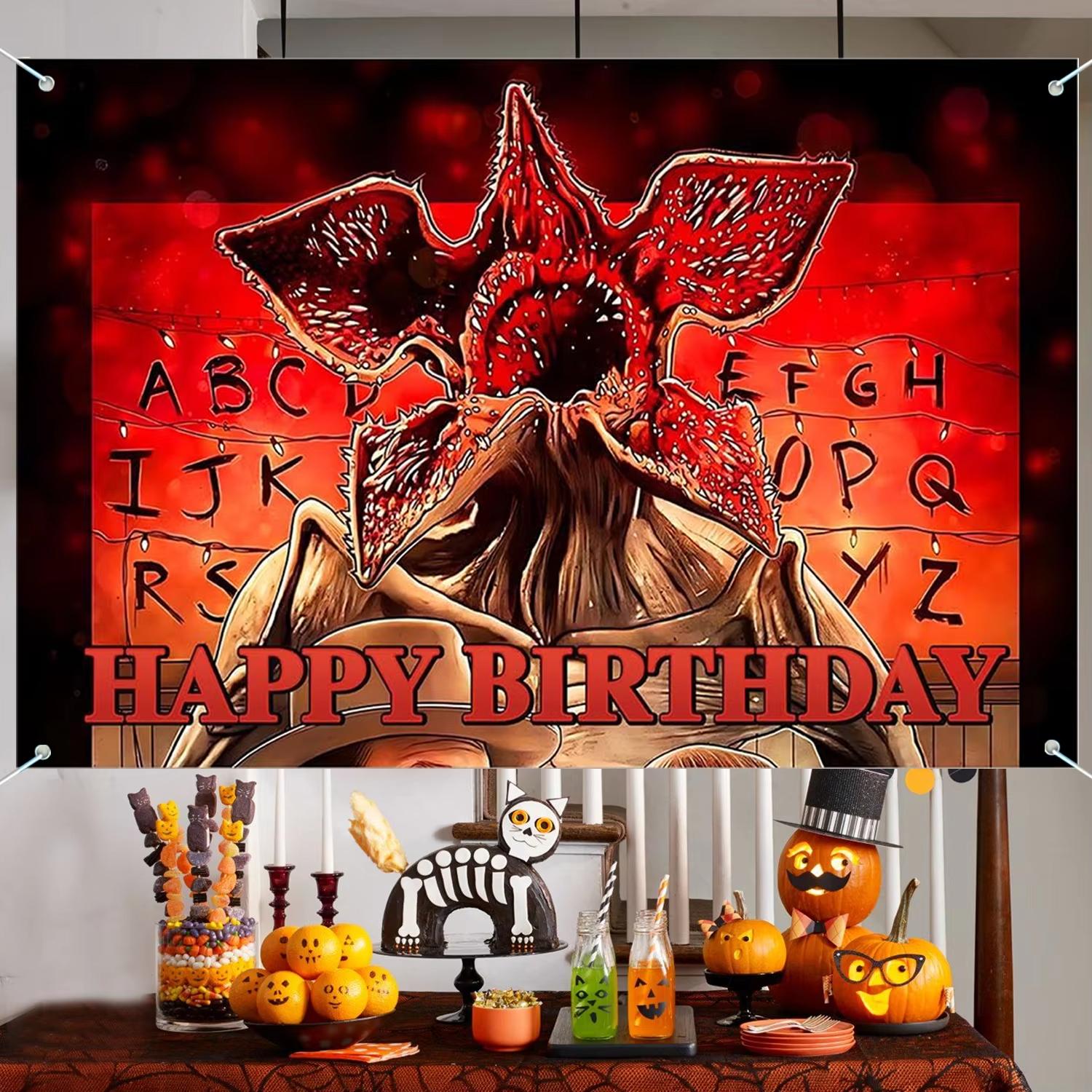 

Welcome to The Other Side Party Banner Upside Down Horror Forest Backdrop for Stranger Birthday Halloween Theme Decor 74x94cm(29x37in)