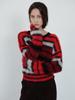 HUNCH Fluffy Color Stripe V-Neck Knit