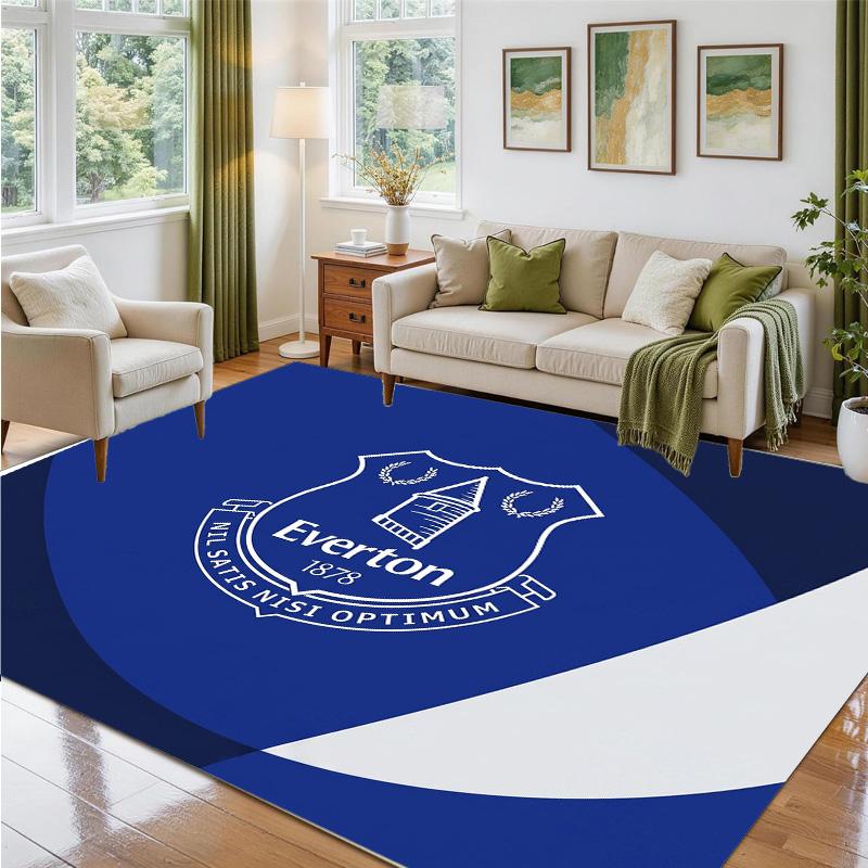 Everton Football Design Crystal Velvet Rug Soft Decorative Mat for Bedroom Entrance