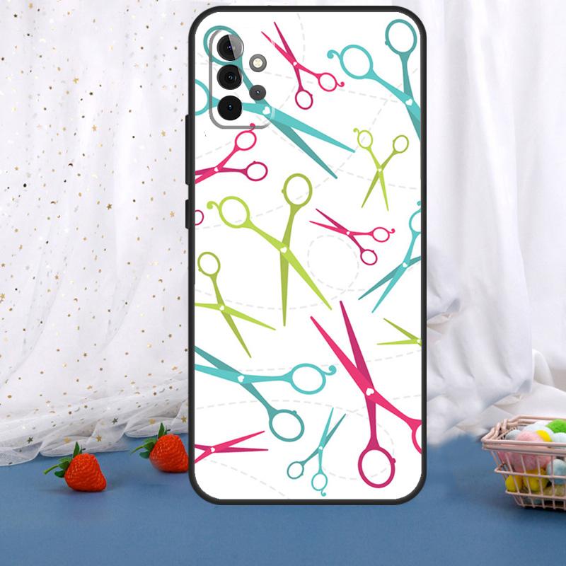 Hair Stylist Scissors Brush Switch For Samsung Galaxy A53 A33 A16 A06 A56 A36 A26 A05 A22 A32 A52 A54 A34 A14 A55 A15 A35 Case