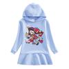 2026 Spring/Autumn Girls' Ruffle Cartoon Rainbow Hooded Princess Long Sleeve Dress
