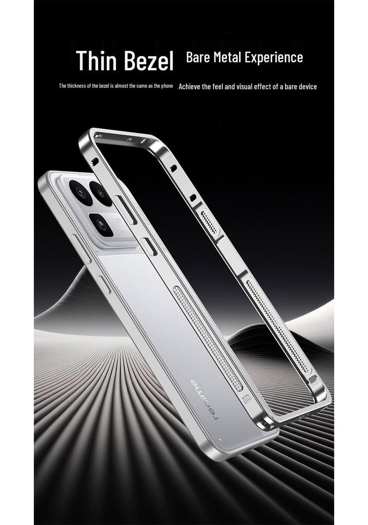 Crossing Exclusive: Metal Frame Phone Case with Seahorse Buckle for Realme Neo8, Features Heat-Dissipating Super Running Design