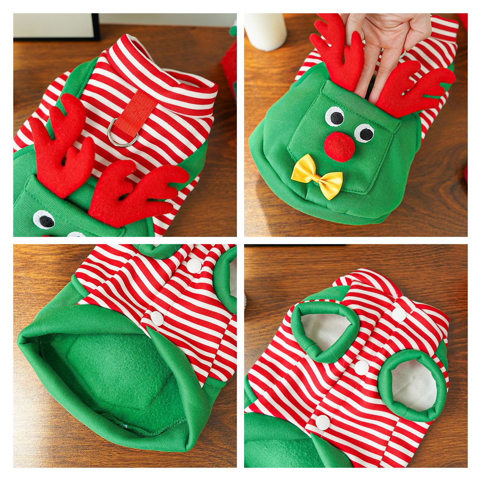 Winter Warm Vest Dog Costume Cute Cat Jumpsuit Christmas Pet Clothes for Small Dogs Parties XS