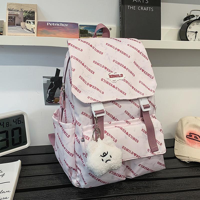 Trendy High School and College Students' Sporty Simple Backpack  New Women's Schoolbag  Graffiti Backpack and Backpack