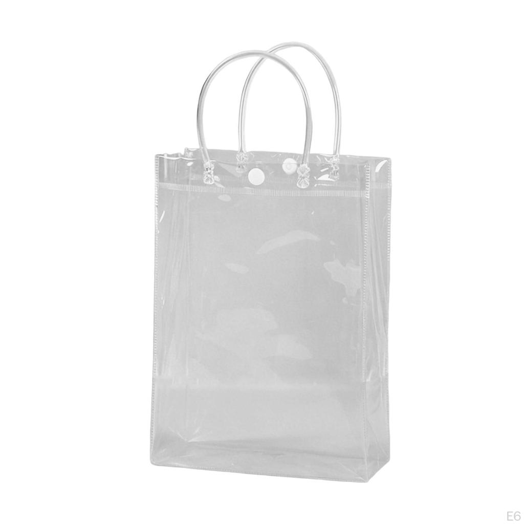 25 Pieces Clear Gift Bags Party Favor Wrap Reusable Supplies Tote for Shower Father's Day
