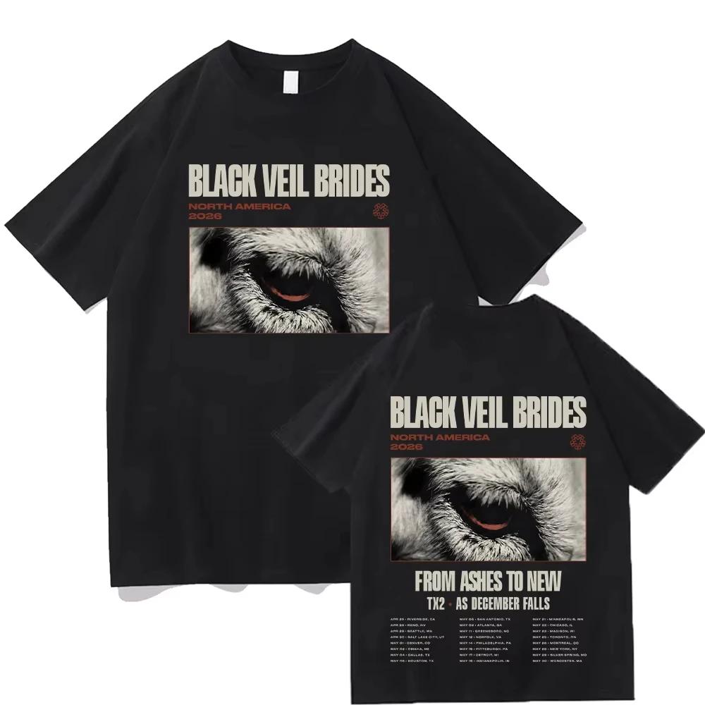 Black Veil Brides NORTH AMERICA 2026 T Shirts Cotton Women Unisex Vintage Short Sleeve Summer Tee Tops Rock Band Clothes S