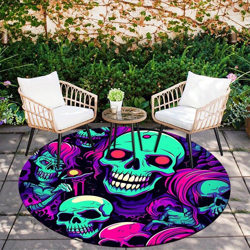 

1pc Soft, Absorbent & Non Slip Scary ghost Round Rug Soft Circle Rug for Living Room & Bedroom Decor, Chair Mats, and Unforgettable Home Gif 80cm by 80cm