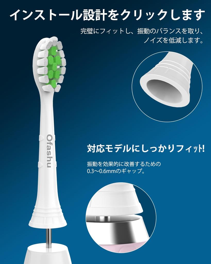 Ofashu Replacement Brush Heads for Philips Sonicare Electric Plaque Compatible with and HealthyWhite Toothbrushes, Removal, DiamondClean, GumHealth,