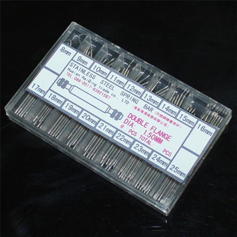 1,5 mm 360 stk. klokkereparasjonsverktøy lærklokkerem tilkobling fjærstang rustfritt stål klokke