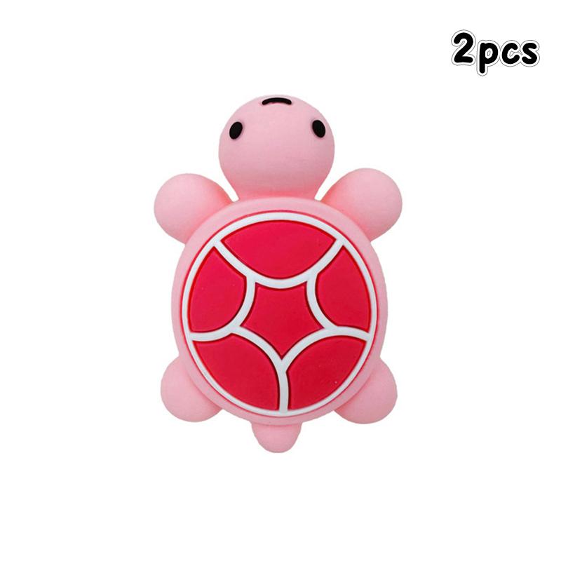 

2Pcs Fashionable Funny 3D Cartoon Cute Kawaii Turtle Charm Shoe Accessories Diy Detachable Summer Clog Shoe Buckle рожевий