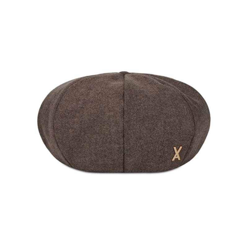 VARZAR VA Studded Octagonal Wool Beret Brown