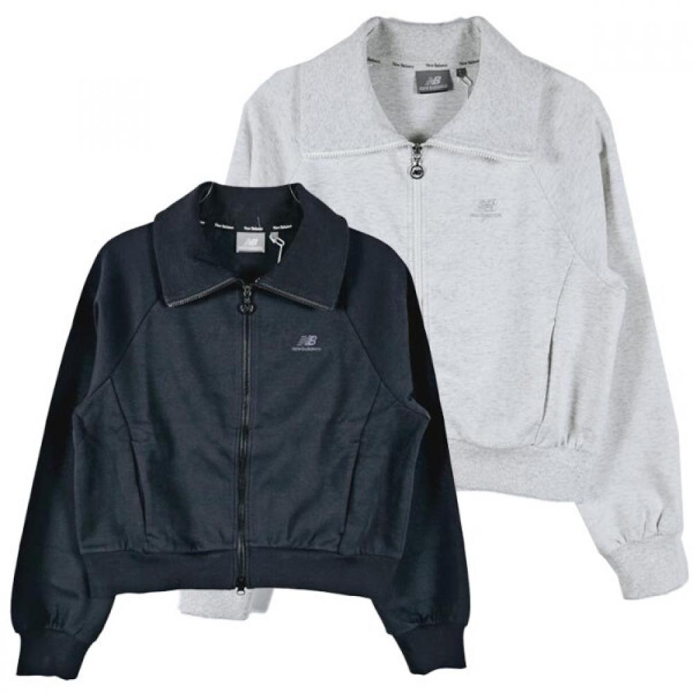 

New Balance Women S Signature Non Fleece Collar Type 2 Way Zip Up Nbmdd3w802 (AC)Melange Gray/085(S)
