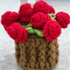 Yousheng Crochet Flowers Coaster Handmade Rose Coaster Potted Flowers Decorative Rose Bouquet Coaster with Basket Gift for Family Friends Flower
