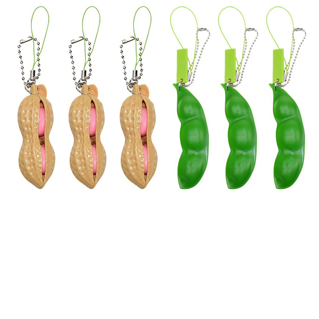 Relieve Stress And Release Pea Creative Simulation Peanut Stress Relief Pea Pod Keychain Toy