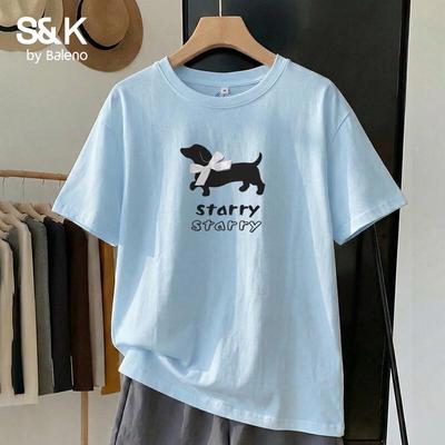 Baleno Women's Dachshund Print Cotton T-Shirt