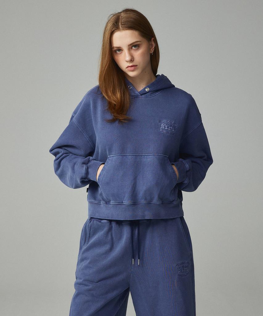 PIGMENT Authentic Embroidered Crop Hoodie Wine