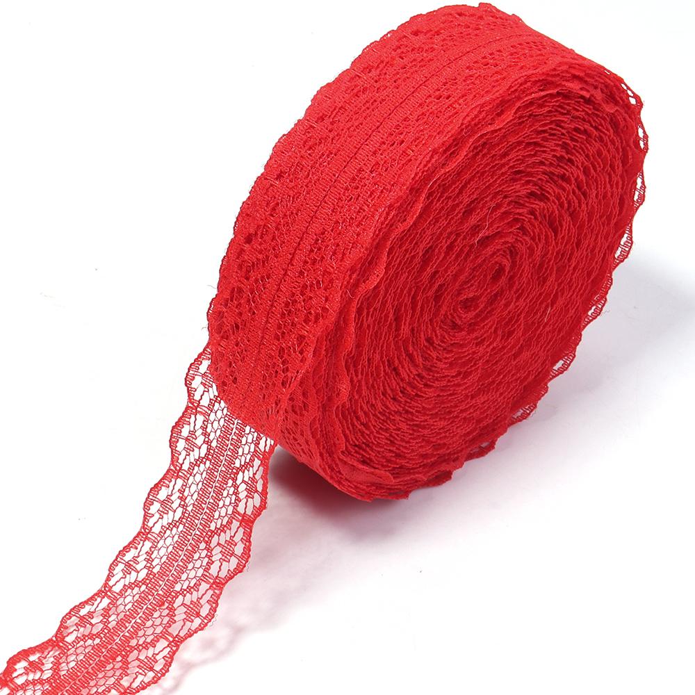 20yards/lot 2.8cm Colorful Lace Ribbon Non Elastic Hollow Lace Webbing DIY Flower Bow Gift Packing Clothing Wedding Decoration
