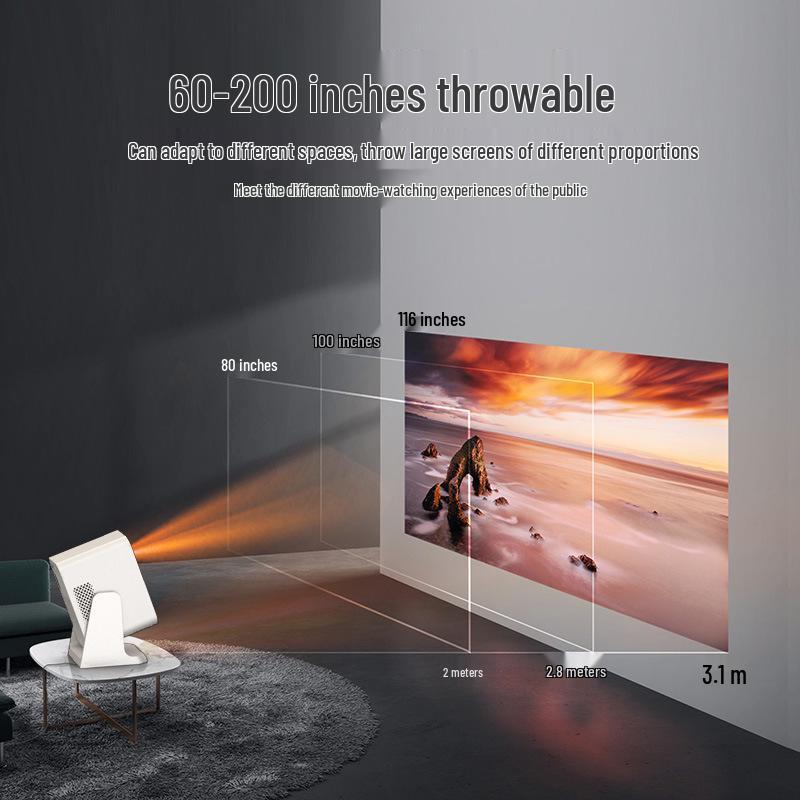 2026 1080P Portable HD Projector with 5G Screen Mirroring for Home and Douyin/Kuaishou Streaming