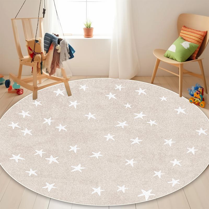 Cute Cartoon Pattern Round Carpet Living Room Decoration Sofa Area Non-slip Washable Rug Children Bedroom Decor Soft Floor Mat