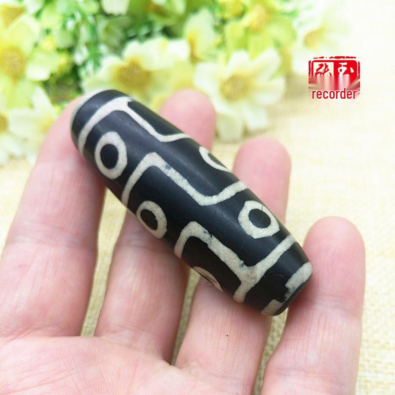 Nine-Eyed Agate Dzi Beads - Semi-Finished Star Moon Bodhi DIY Accessories Approx. 56*18mm
