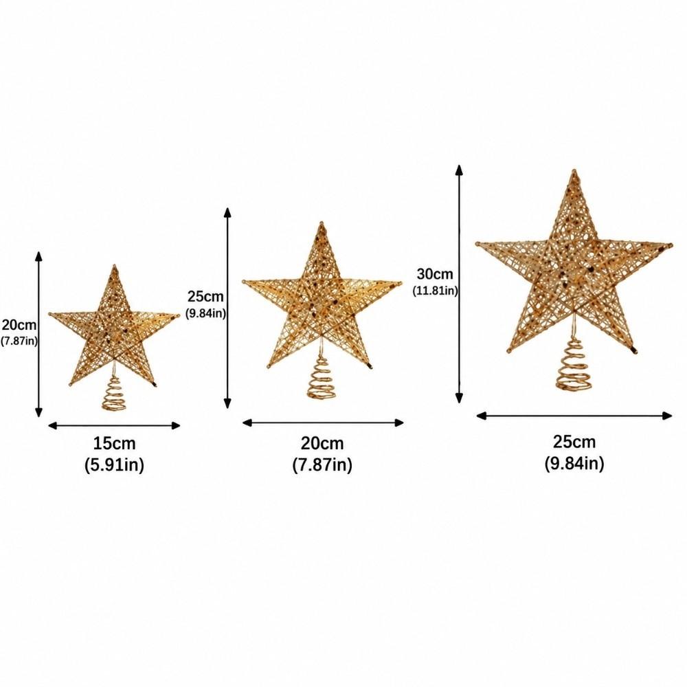 Lightweight Tree Top Star Metal Xmas Tree Decorations Glitter Christmas Star Home Decor