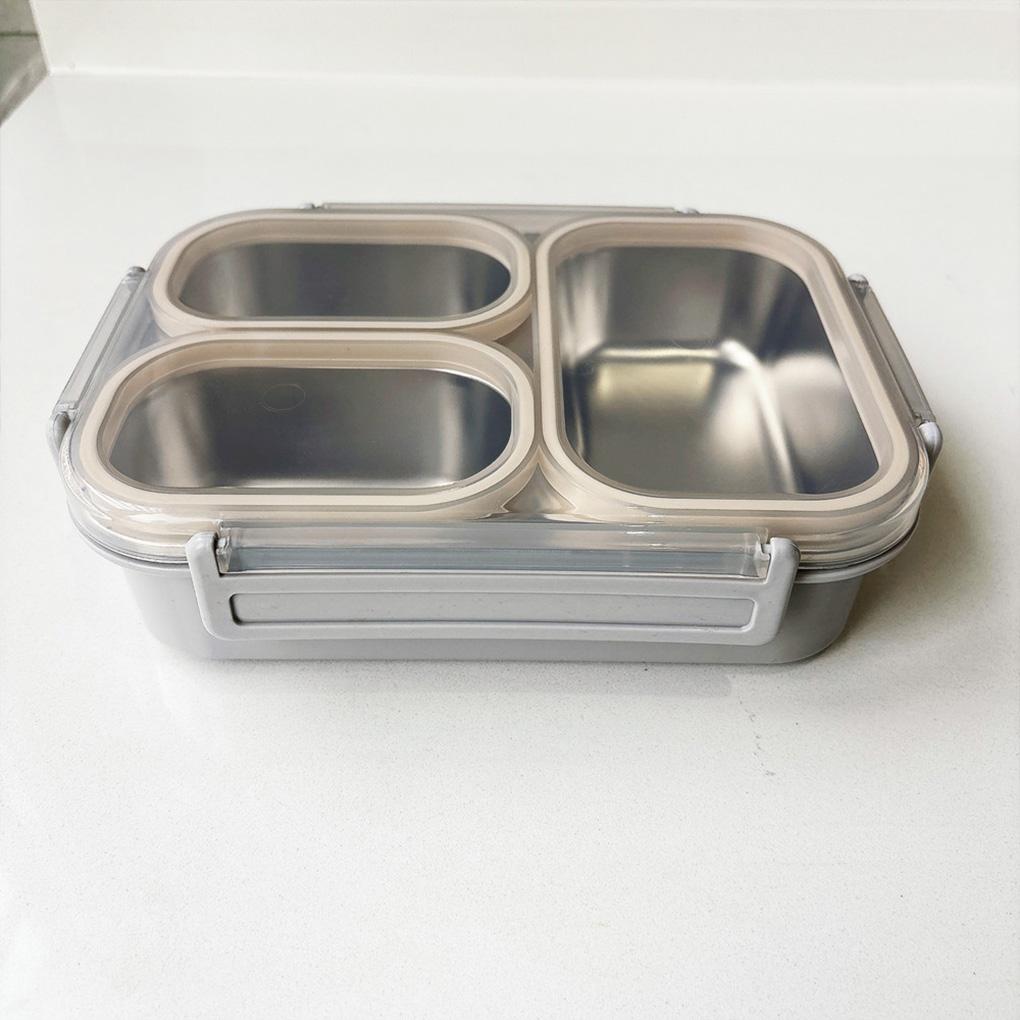 Stainless Steel Lunch Box Eco-Friendly Non-Toxic Divided Tray 25oz Capacity Metal Bento Box Snacks