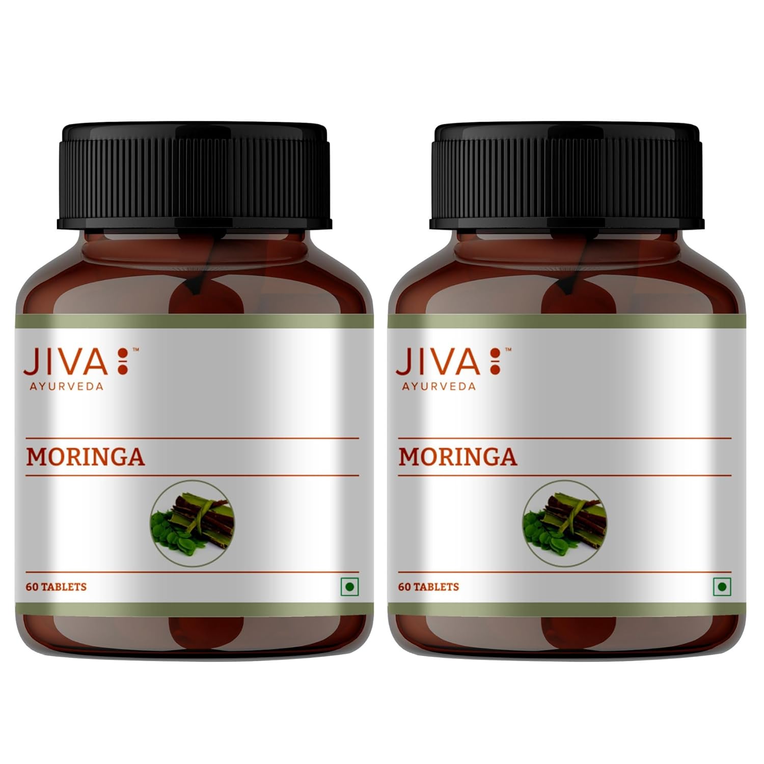 

Jiva Moringa Tablets | Boosts Immunity, Energy & Digestion | Supports Heart Health, Skin & Hair | 100% Ayurvedic & Organic - 60 Tablets (Pack Of 2)