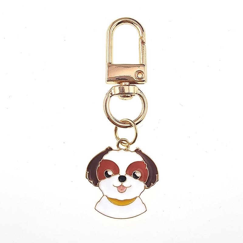 Metall Emaille Hund Tier Schlüsselanhänger Cartoon Kawaii Französische Bulldogge Golden Retriever Haustier Anhänger Tasche Airpods Box Autoschlüsselanhänger Schmuck