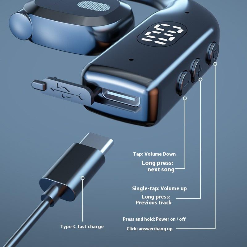 Digital Display Large Battery Wireless Bluetooth Headset Hanging Ear Game Sports Headset Suitable for Apple Android Huawei