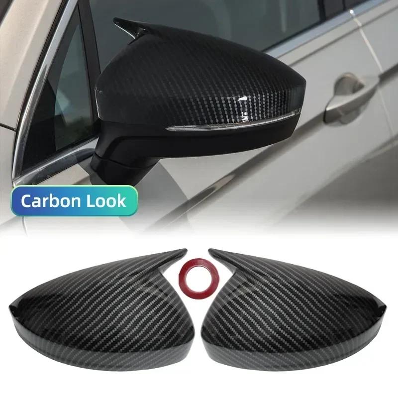 Accessories for Car Volkswagen Tiguan 2016-2020 Rearview Mirror Cover Case Shell Lid Gloss Black/Carbon
