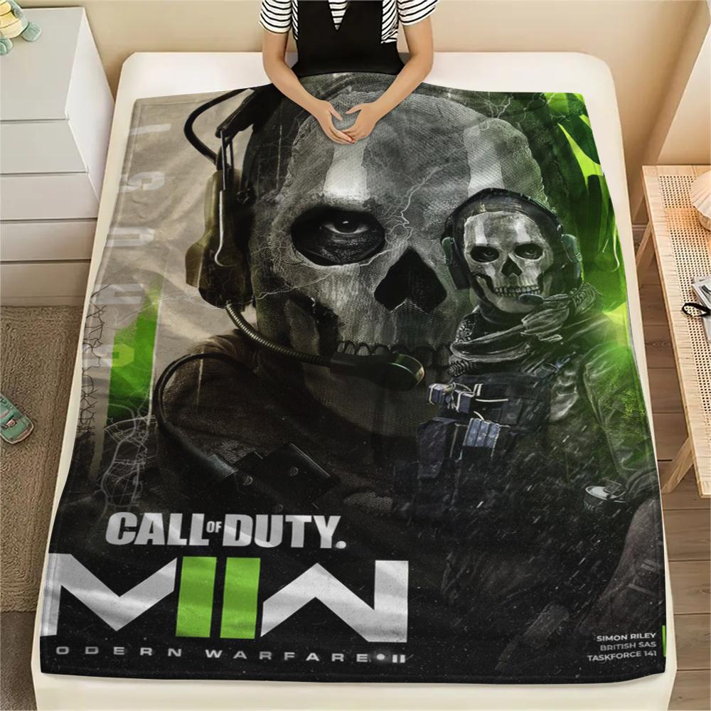 1Pc Call Duty Print Flannel Blanket, High Quality Comfortable for All Seasons, Home Decor, Warmth and Comfort, Perfect for Christmas Gifts