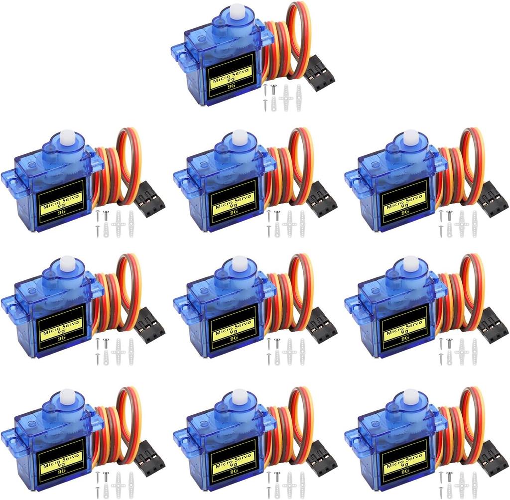 10Pcs Micro Servo Motor 9G for RC Helicopter Airplane Boat Robot – Compatible with Arduino Raspberry Pi – Precise Control, Blue