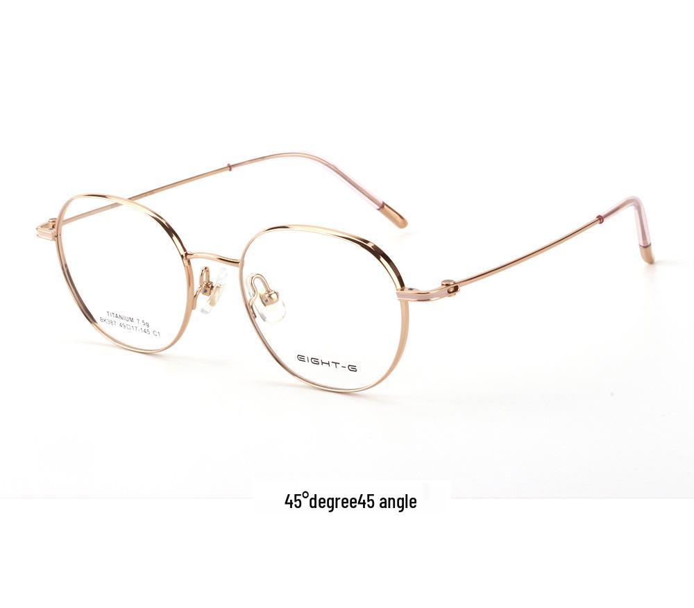 Women's Pure Titanium Small Frame Eyeglasses with Myopia Lenses - Fashionable & Simple Design for Youth