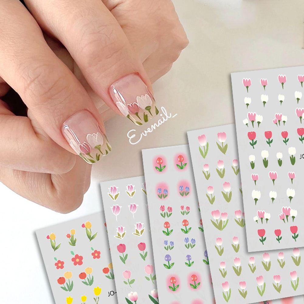 

Waterproof Tulip DIY Manicure Nail Stickers Holographic 3D Flower