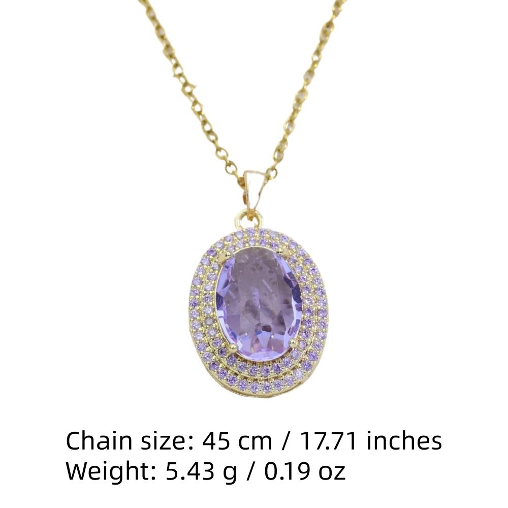 Luxury Oval Zirconia Pendant Necklaces for Women New Fashion Wedding Party Necklace Jewelry Accessories