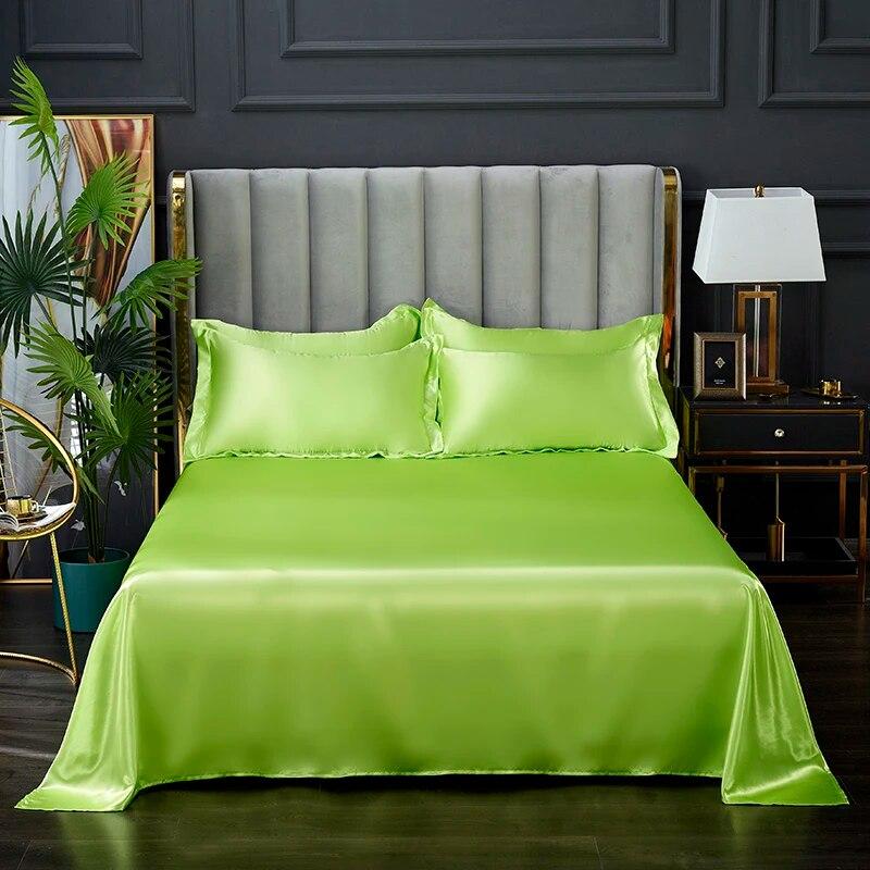 Fashionable Rayon Bed Sheets, Solid Color Single Double Bed And A Comfortable And Cool Mattress Cover 240x270cm /200x230cm.
