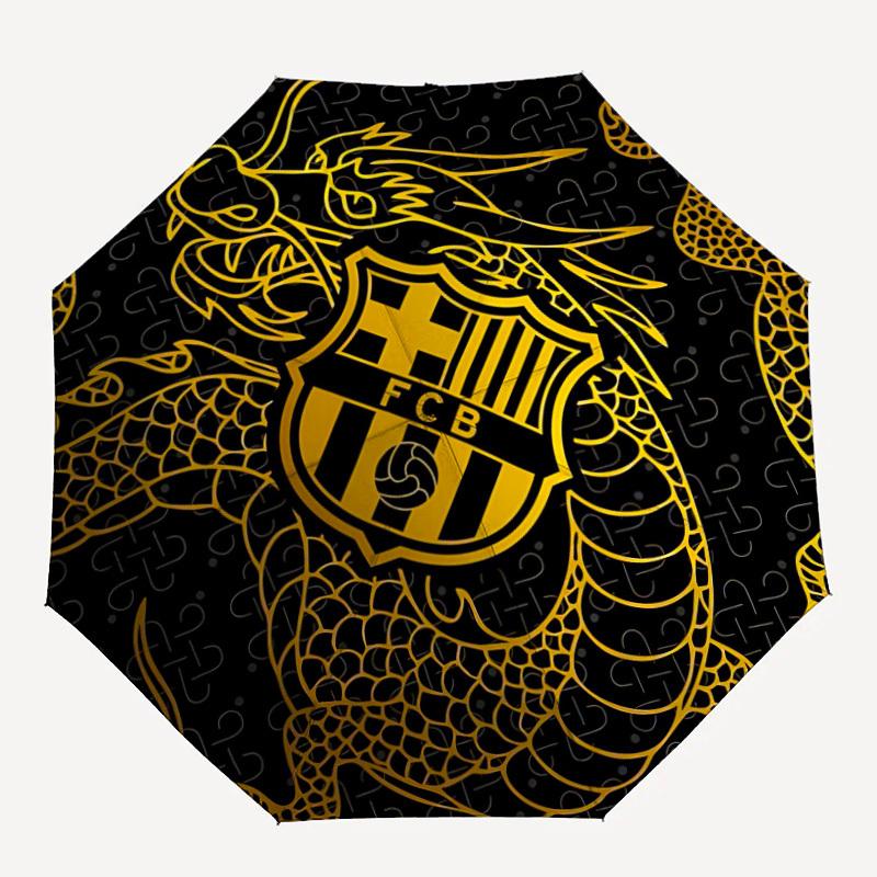 

1pc FC Barcelona Automatic Open/close Folding Portable Umbrella with 8-Rib Structure for Women/Men, All-Season Use a0901114