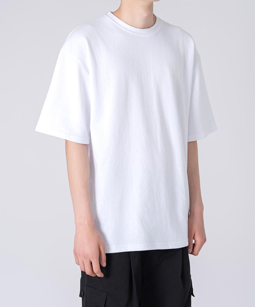 UNDEROFF Oversized Crew Neck Plain Short Sleeve T-Shirt White