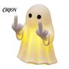 Novelty Dorm Room Decor Halloween Ghost Lamp, Cute Middle Finger Ghost/Reading Book Night Light, Funny Light Spooky Figurine for Tabletop, Indoor Home