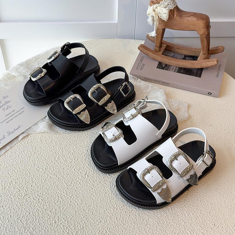 2025 Summer Versatile Girls' Princess Sandals – Soft Sole Student Beach Shoes for Kids