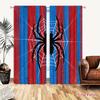 2PCS Halloween Curtains, Red Blue Stripe Spider, Digital Print, Bedroom Living Room, Office, Kitchen, Window Treatment