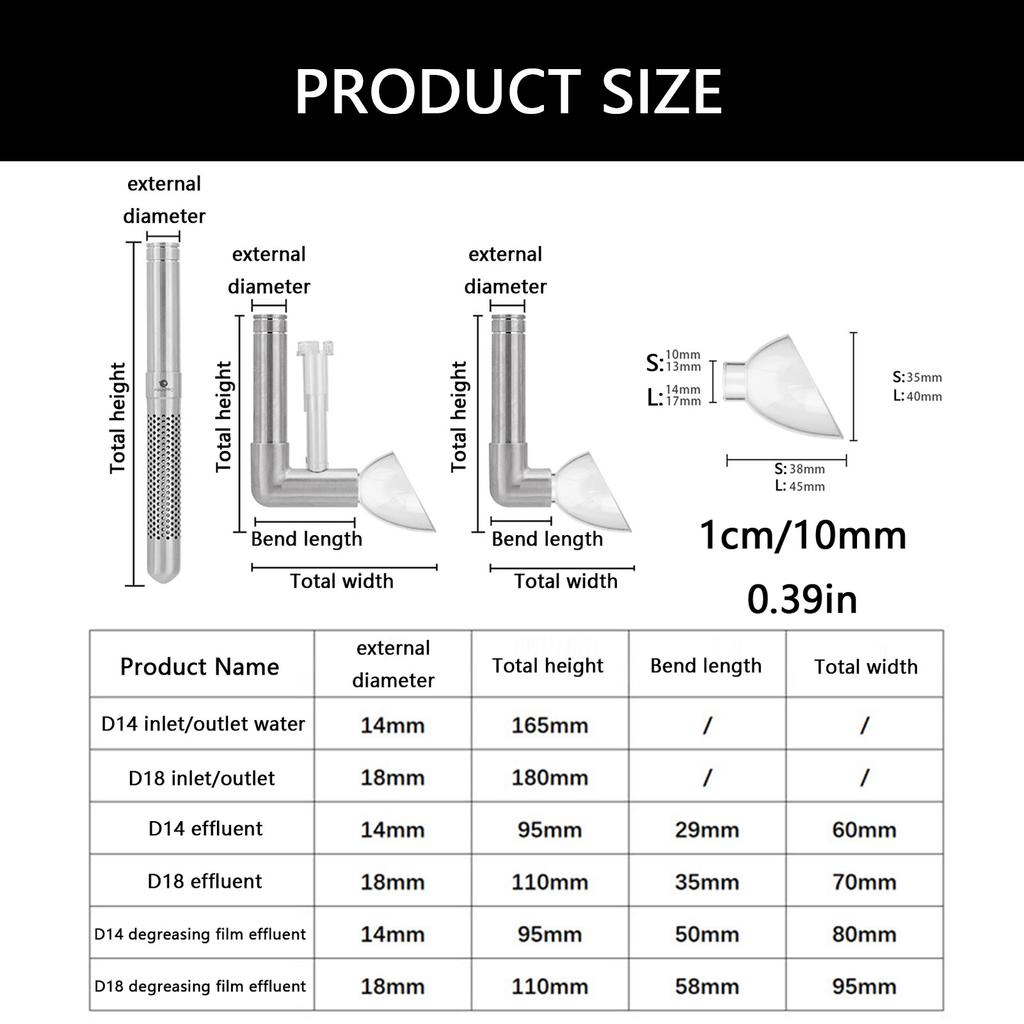 Inlet and Outlet Skimmer for Aquarium FishTank Effectively Absorb Organic Matter Removes Scums Oil Protein