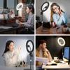 Ring Light with Tabletop Adjustable 3 Color 10 Dimming 1500 USB for and Online Classes Stand, Height, Modes, Levels, Lumens, Powered, Lighting,