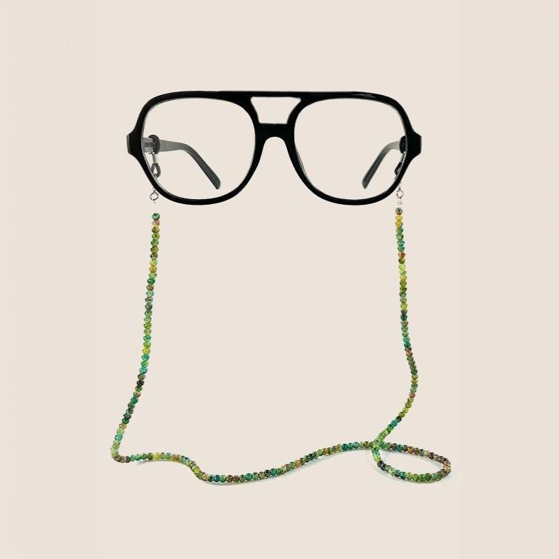 Lightweight Colored Glass Glasses Chain Vintage Handmade Beads Glasses Hanging Rope Adjustable Anti Loss Mask Chain Men Women