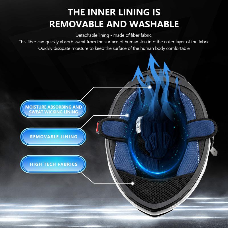 Motorcycle Full Face Helmet Men's 3C Certification Cross Section Helmet Safety Modular Flip Up Helm Unisex Helmet With Visor