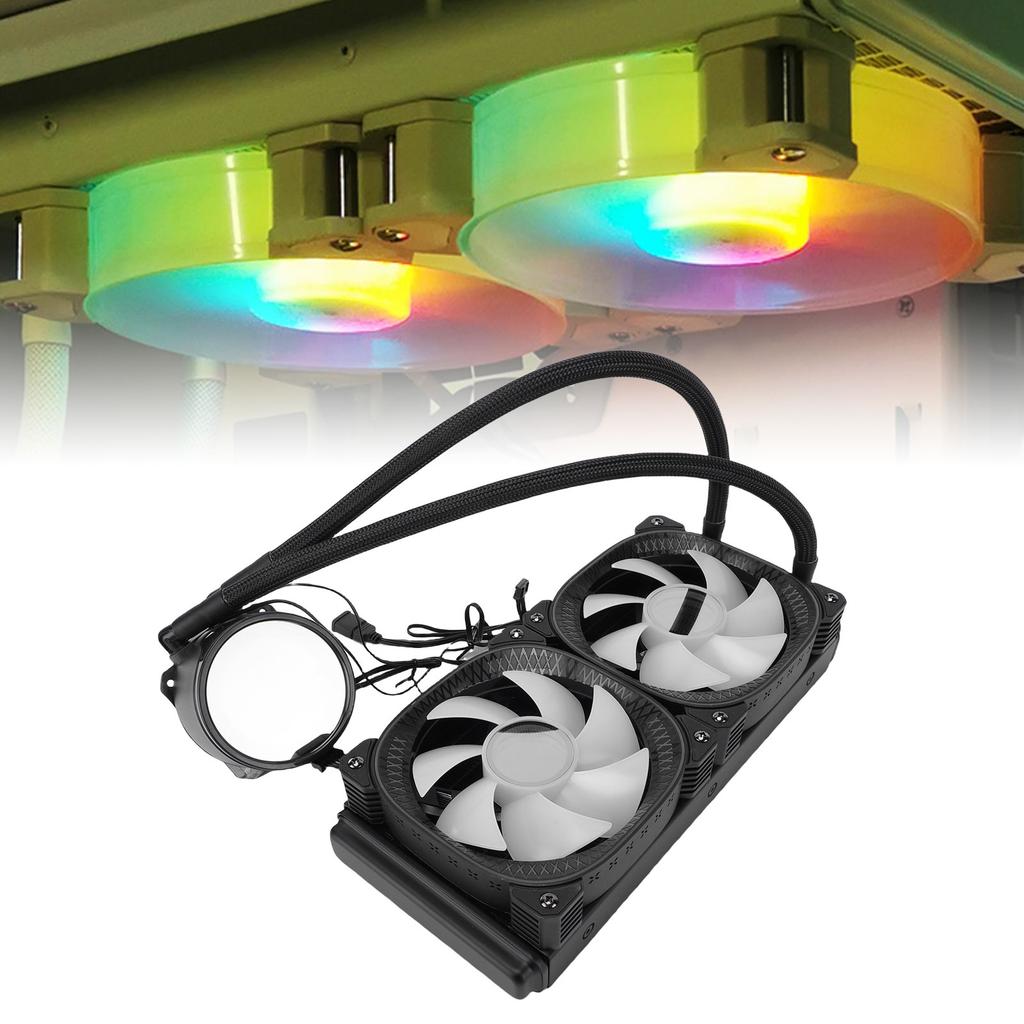 ARGB Liquid CPU Cooler Support for AM4 AM5 2.2 Inch LCD Temperature Display Close   AIO Liquid Cooler with 240mm