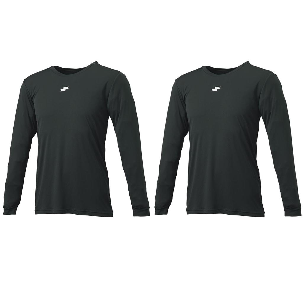 SSK Airyfun Undershirt SCFLL90L Black L Low-Neck Long-Sleeve (2-Pack) (90)