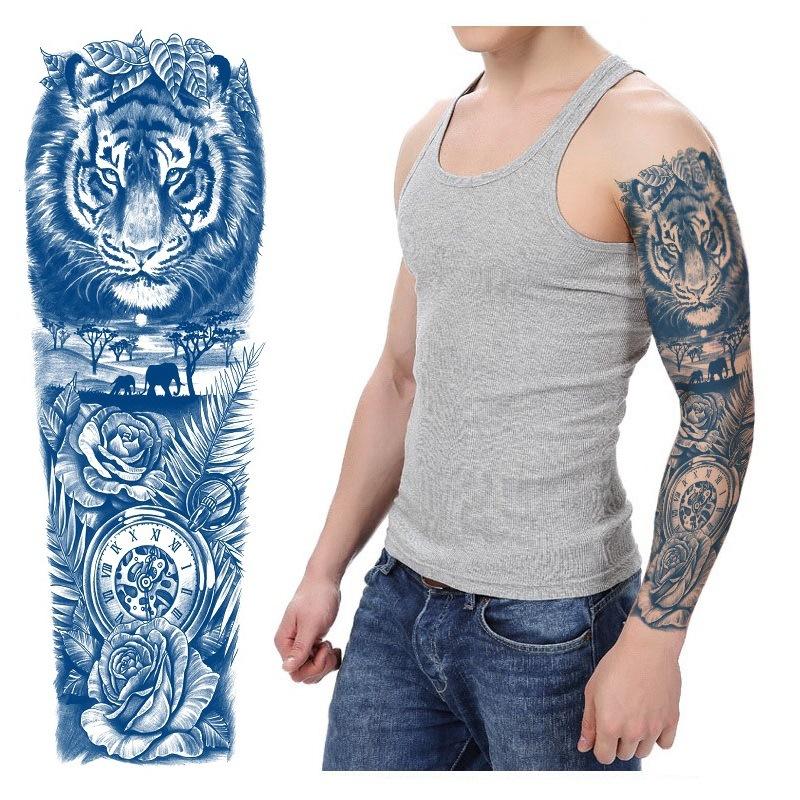 

Gzqb Herbal наклейка на всю руку татуировка растение неотражающая не выцветающая наклейка с переносом воды большой узор 15.5*46.5CM